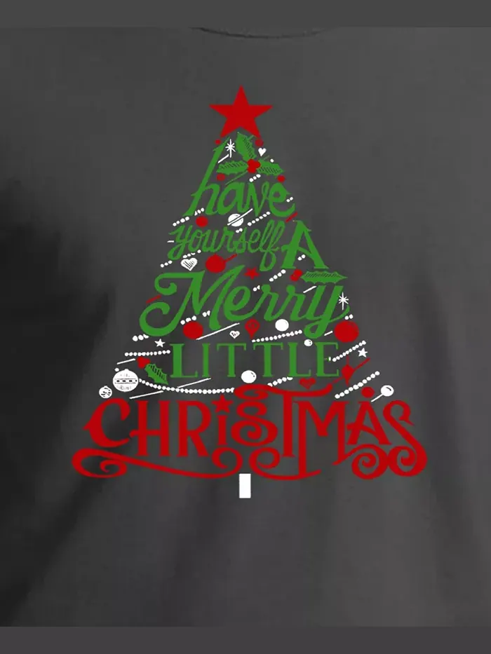 Мужская футболка с принтом "Have Yourself a Merry Little Christmas" La Pop Art — изображение 3 из 5, серый