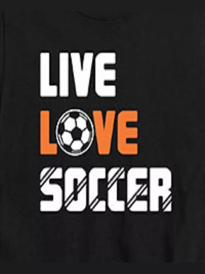 Футболка с графическим принтом Big Boys Live Love Soccer Hybrid — изображение 3 из 3, черный
