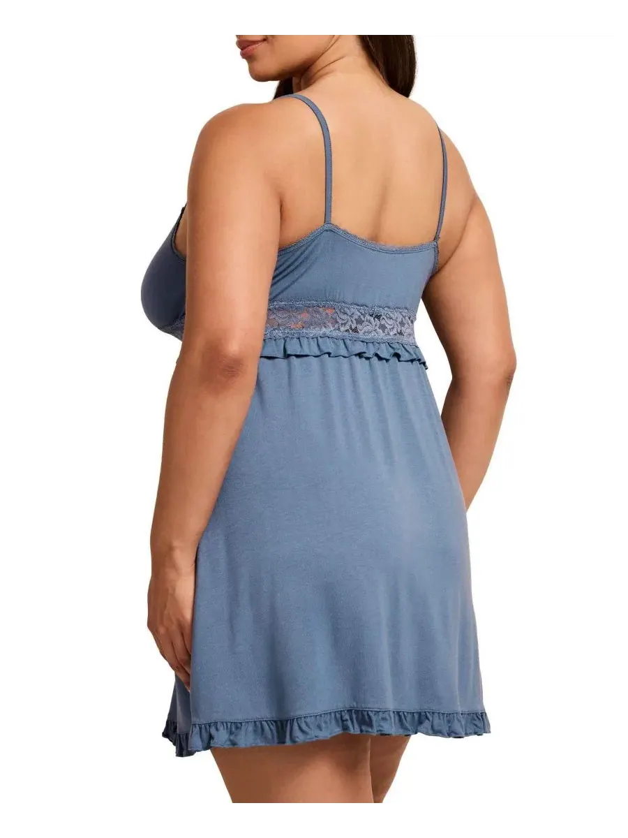Платье-комбинация Liza Scoop Neck Knit Slip Adore Me — изображение 4 из 4, синий