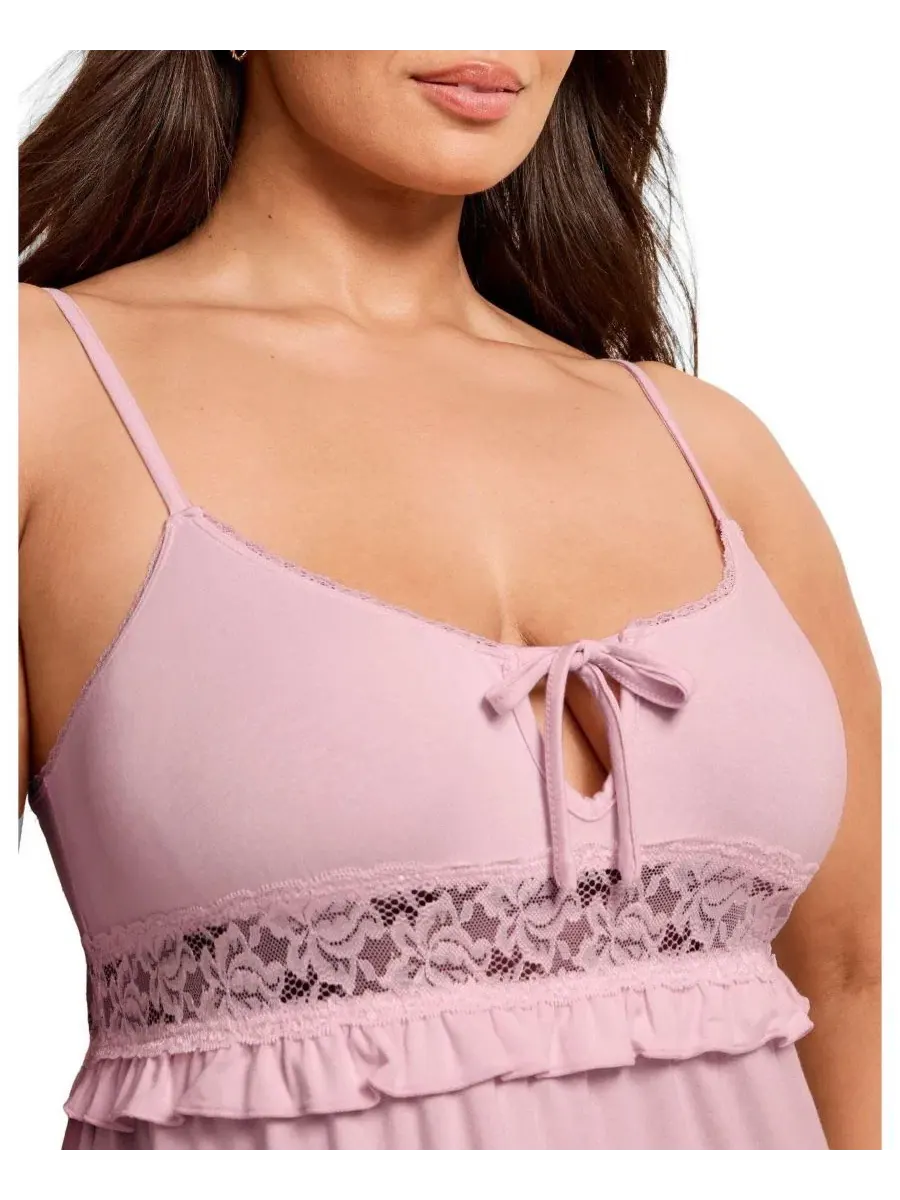 Комбинация Liza Scoop Neck Knit Slip Adore Me — изображение 2 из 5, розовый