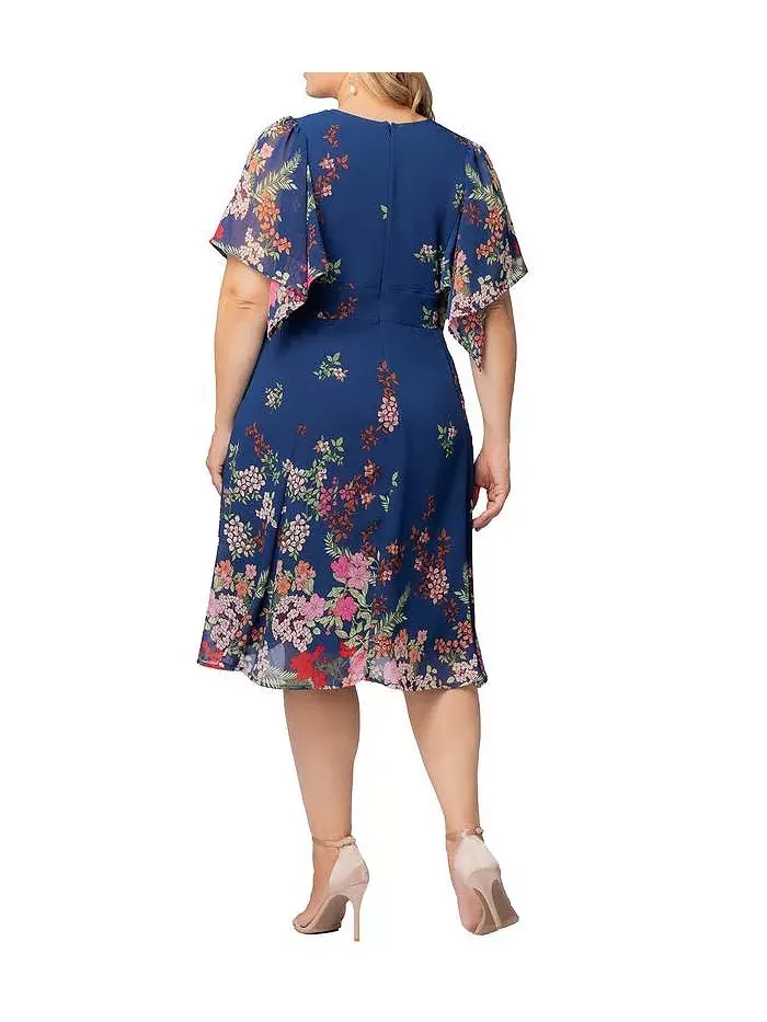Платье коктейльное Plus Size Breezy Border Print Kiyonna — изображение 2 из 5