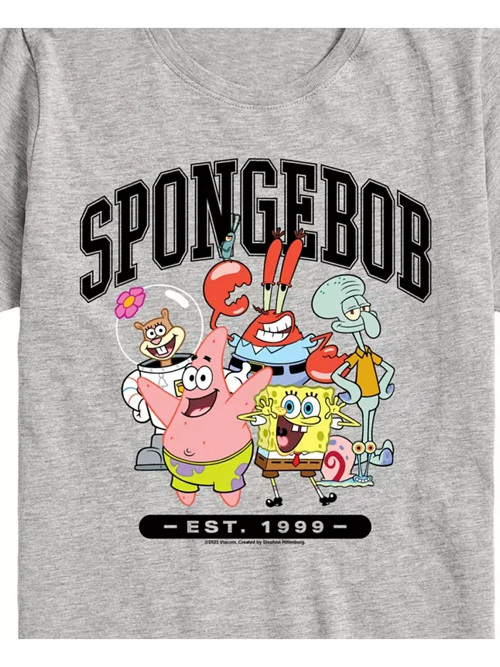 Футболка с принтом для мальчиков Toddler Boys Graphic T-Shirt SpongeBob SquarePants — изображение 3 из 3, серый