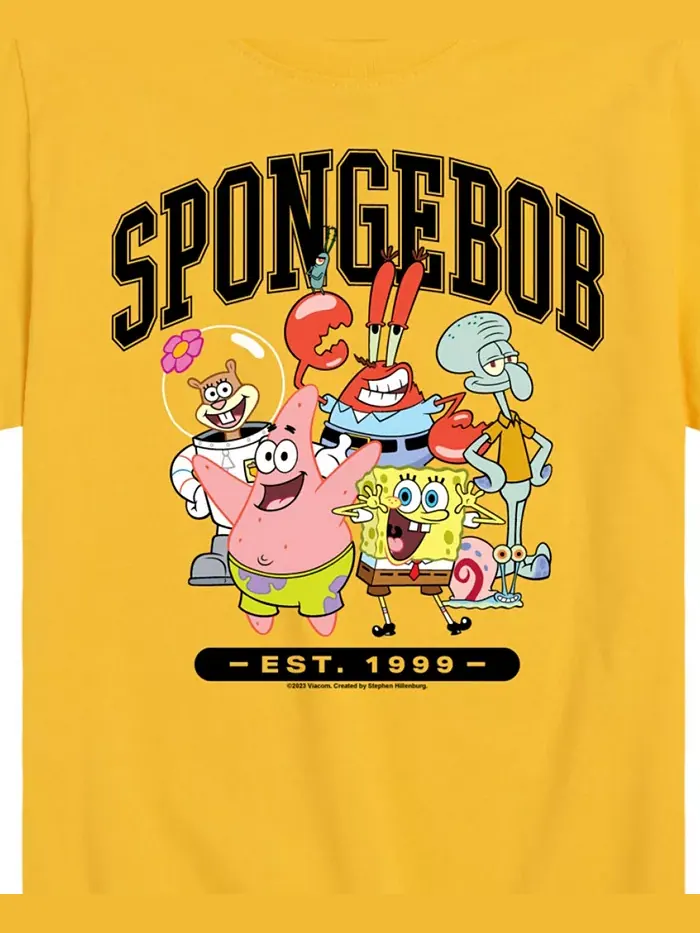 Футболка с принтом для мальчиков Toddler Boys Graphic T-Shirt SpongeBob SquarePants — изображение 3 из 3, желтый