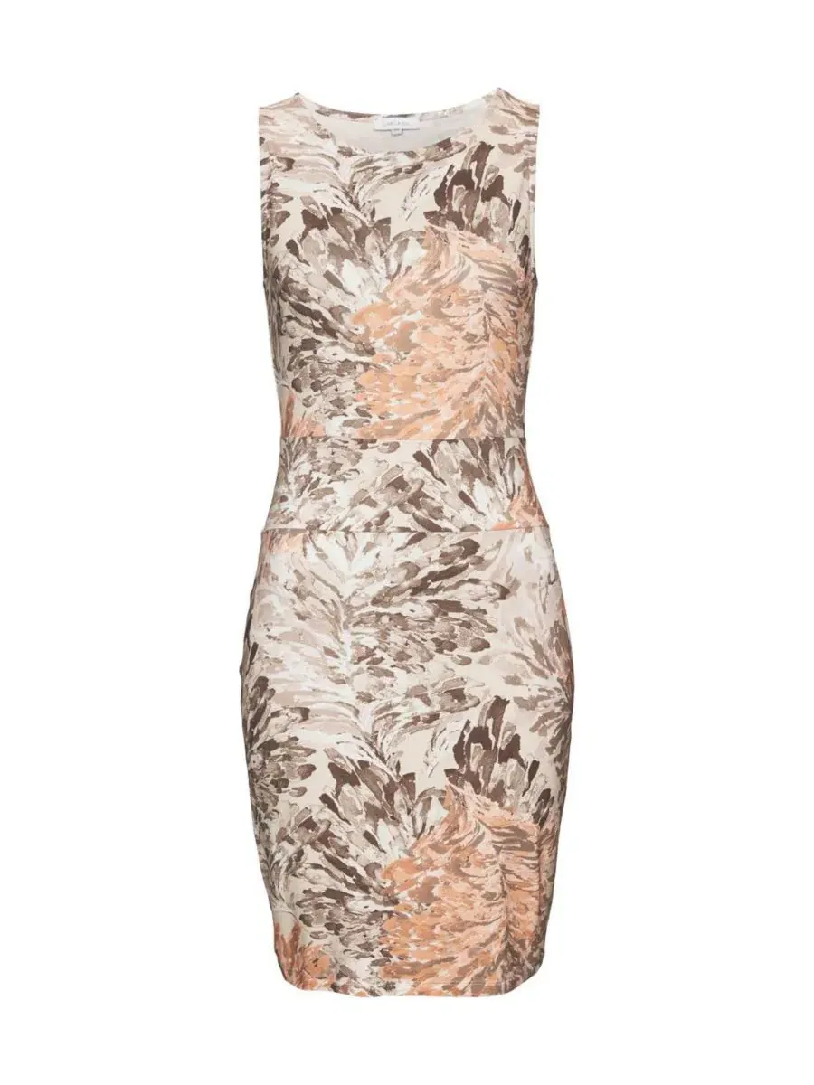 Платье женское с принтом Slim Fit LASCANA, Apricot & Taupe — изображение 4 из 6