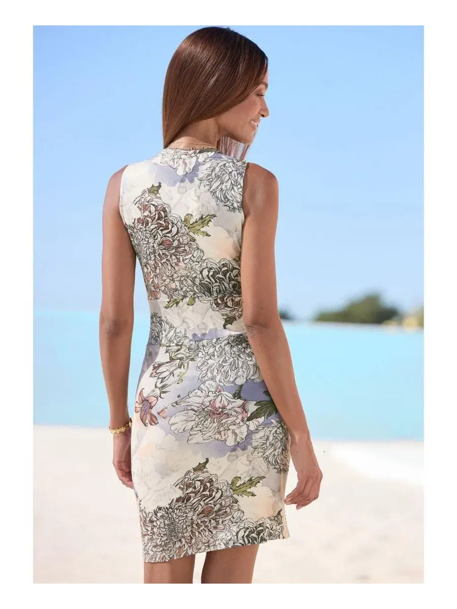 Платье с принтом, Slim Fit LASCANA — изображение 3 из 6, розовый