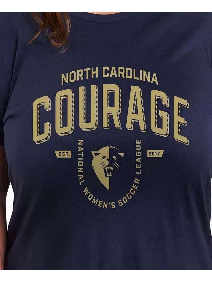 Футболка большого размера с круглым вырезом и принтом North Carolina Courage Hybrid Apparel — изображение 3 из 3, синий