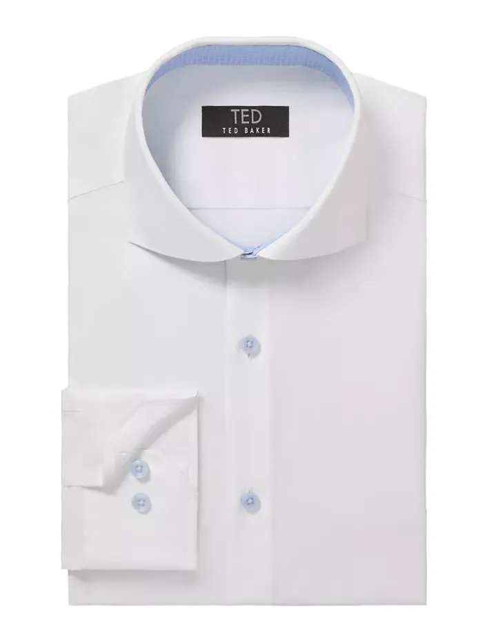 Мужская классическая рубашка Slim Fit без глажки Ted Baker — изображение 1 из 5, белый