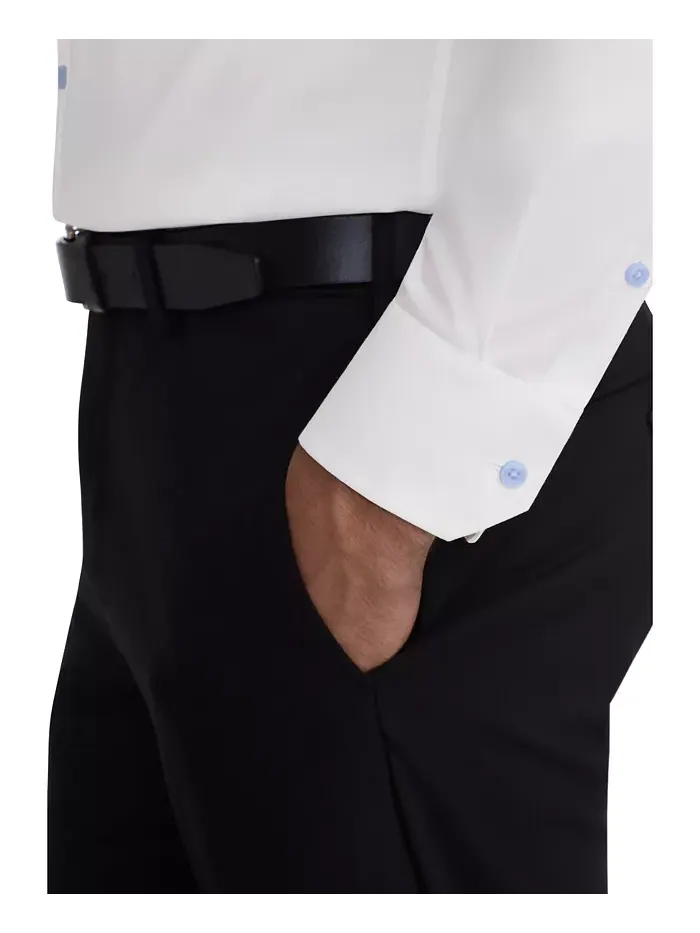 Мужская классическая рубашка Slim Fit без глажки Ted Baker — изображение 3 из 5, белый
