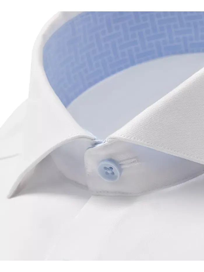 Мужская классическая рубашка Slim Fit без глажки Ted Baker — изображение 4 из 5, белый