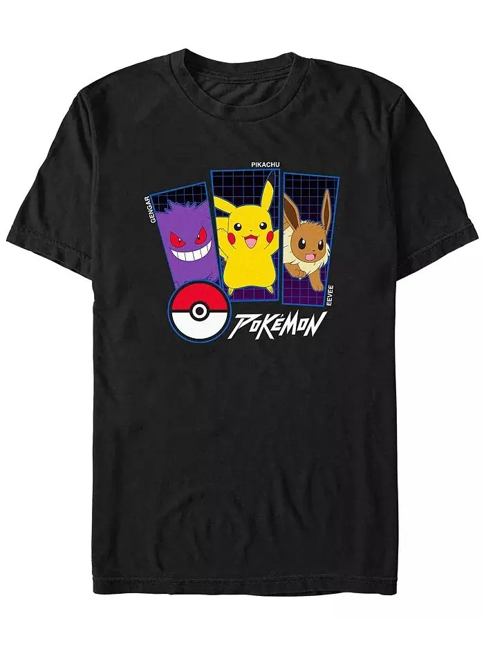 Футболка мужская Pokemon Trio с коротким рукавом Fifth Sun — изображение 1 из 1, черный