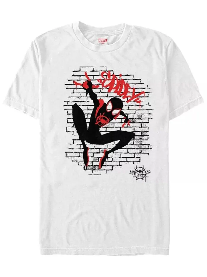 Футболка с коротким рукавом для мужчин Marvel Spider-Man Into The Spiderverse Spidey Spray Paint — изображение 1 из 1, белый