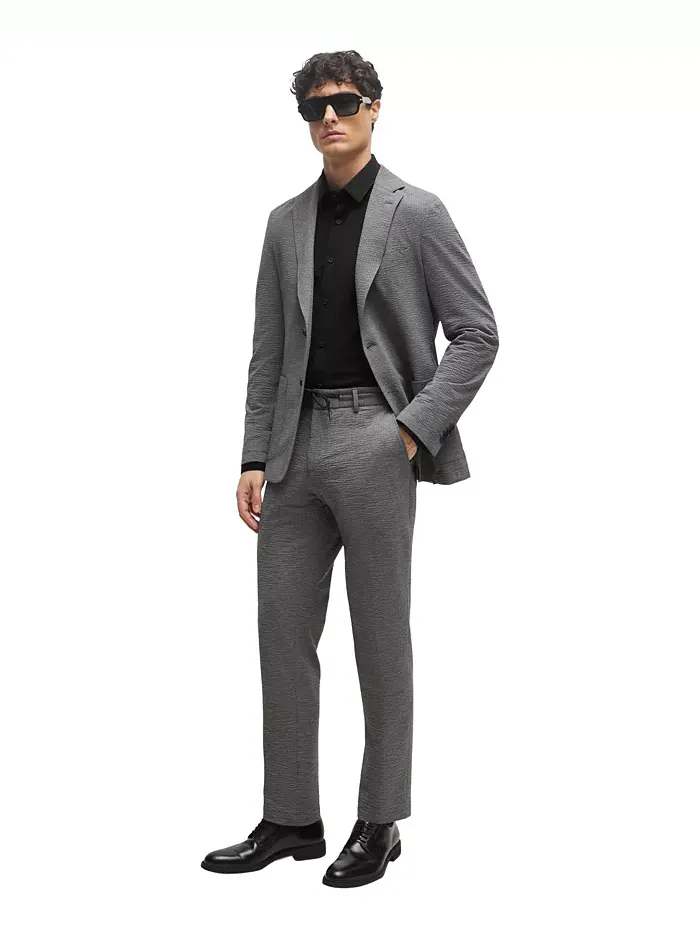 Мужская рубашка-стрейч облегающего кроя Hugo Boss — изображение 2 из 4, черный