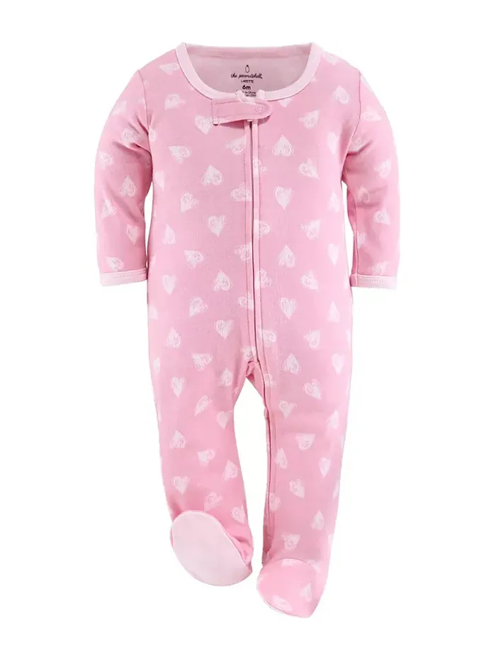 Комплект пижам Sleep n Play Footed для девочек, 6-9 месяцев, для новорожденных, 3 шт The Peanutshell — изображение 3 из 7