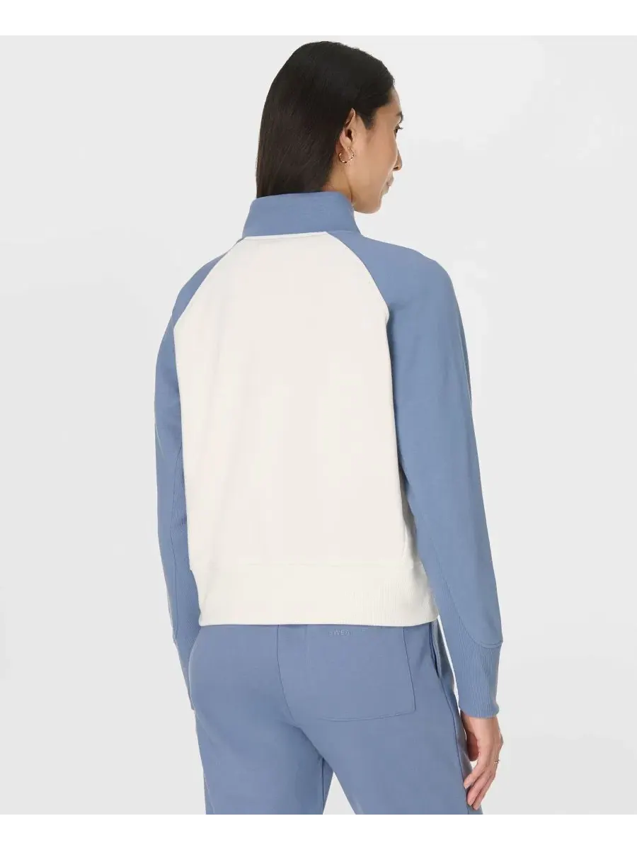 Женская толстовка Revive с половинной молнией и цветными блоками Sweaty Betty — изображение 4 из 4, синий