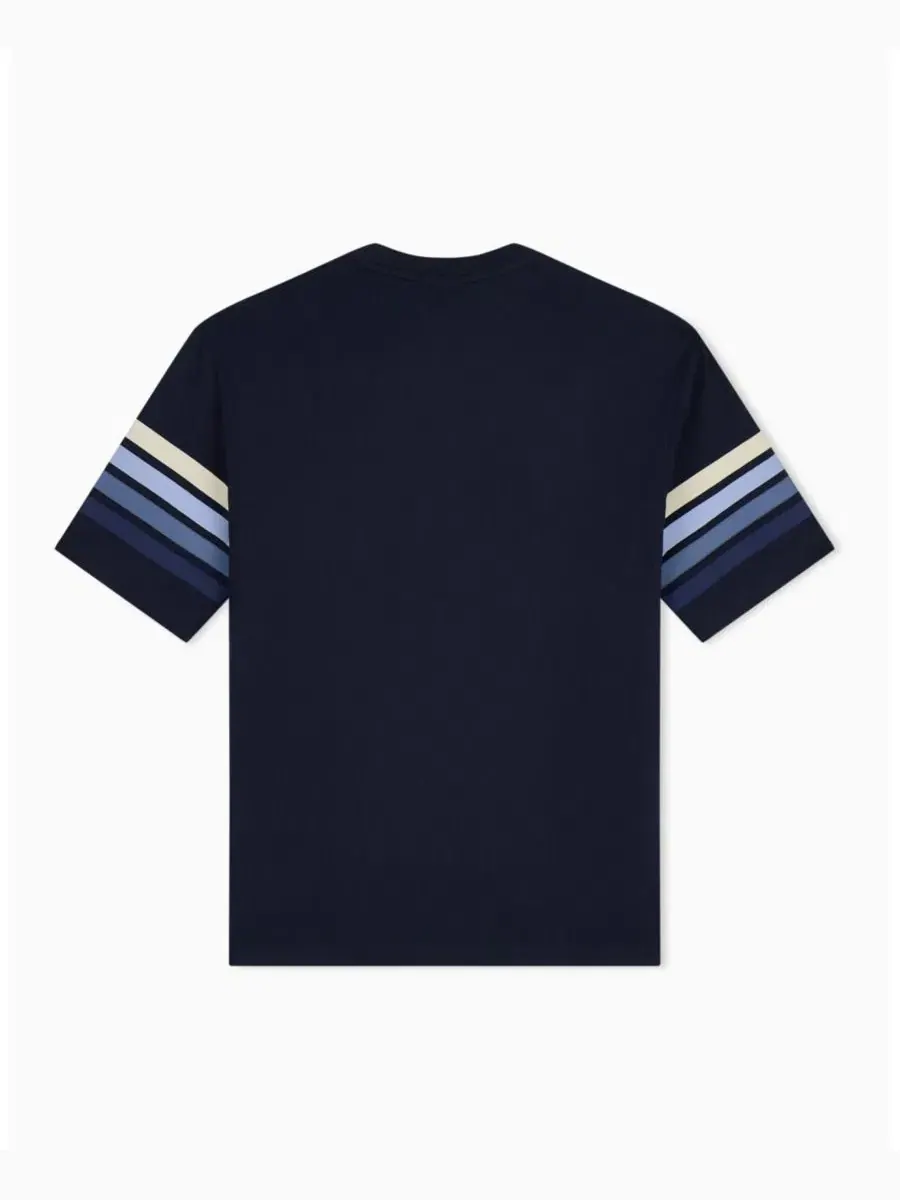 Мужская футболка с коротким рукавом и четырьмя полосками A|X Armani Exchange — изображение 3 из 4, глубокий темно-синий