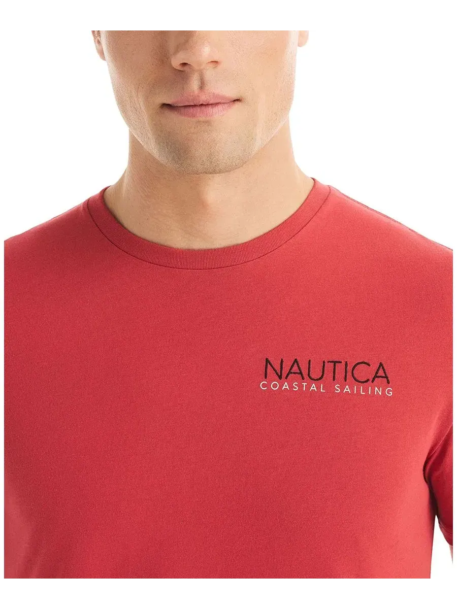 Мужская футболка с коротким рукавом и графическим принтом Nautica — изображение 4 из 4, красный
