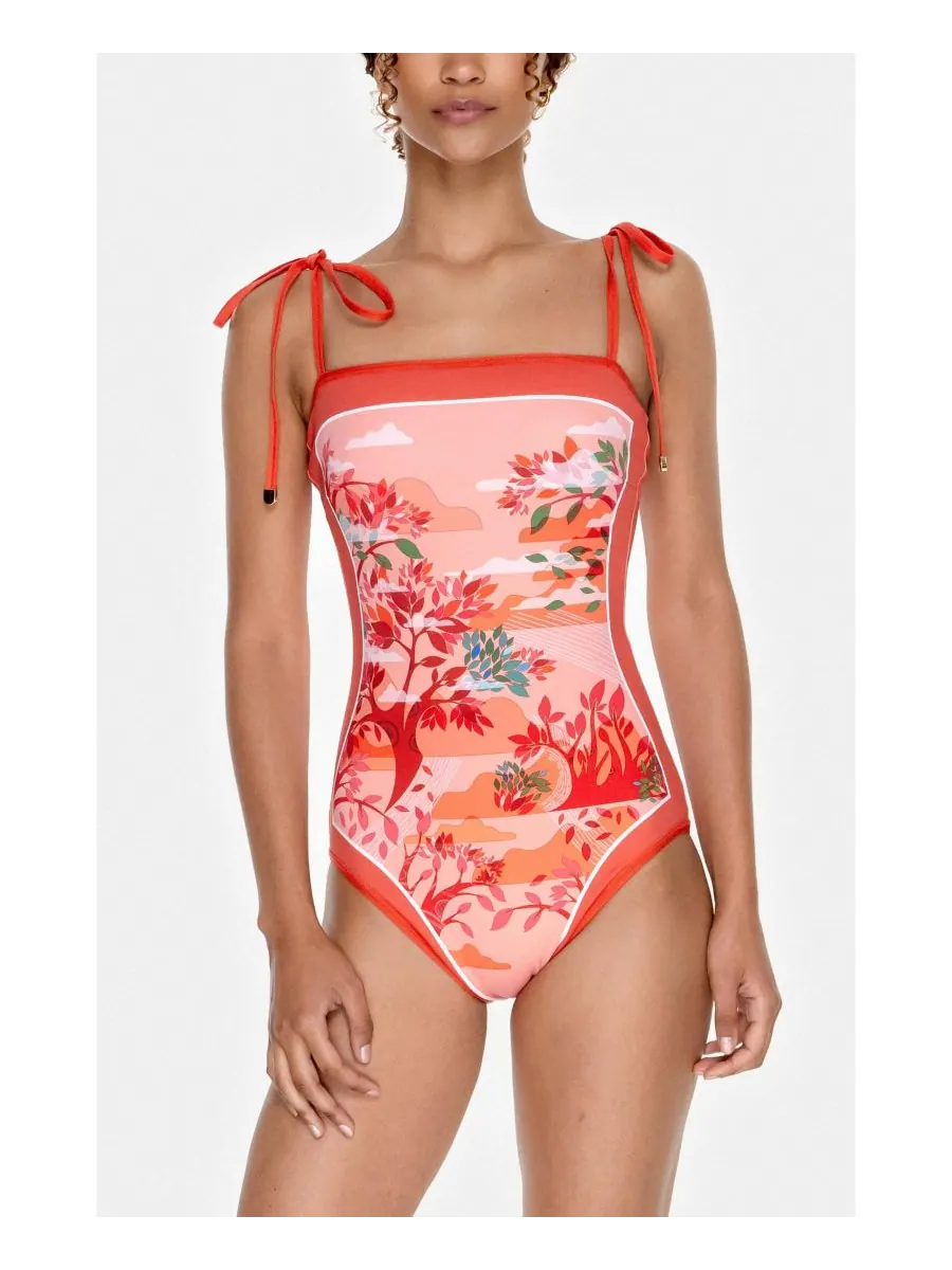 Женский двусторонний купальник Crossing Red Jessie Zhao New York — изображение 2 из 8, красный