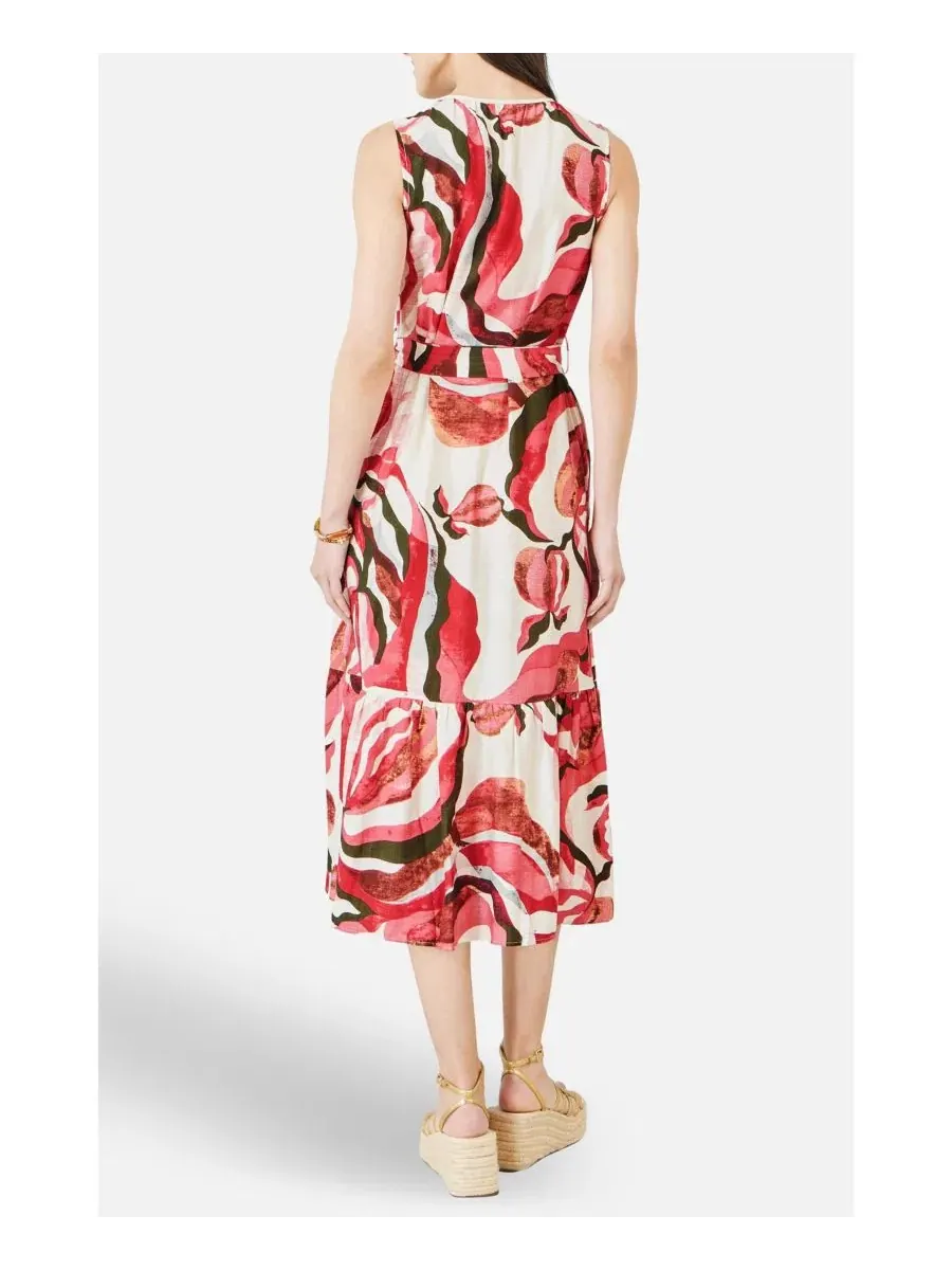 Женское платье-миди с принтом Swirl Print Yumi — изображение 8 из 8, розовый