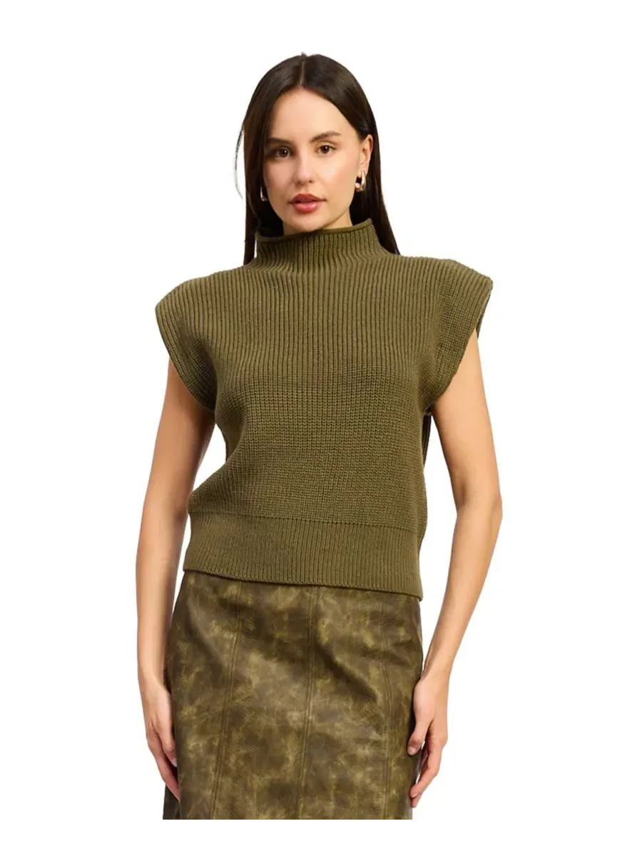 Свитер Karalie Mock-Neck Knit En Saison — изображение 1 из 4, оливковый