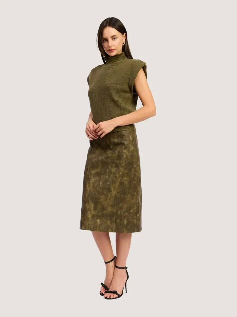 Свитер Karalie Mock-Neck Knit En Saison — изображение 2 из 4, оливковый