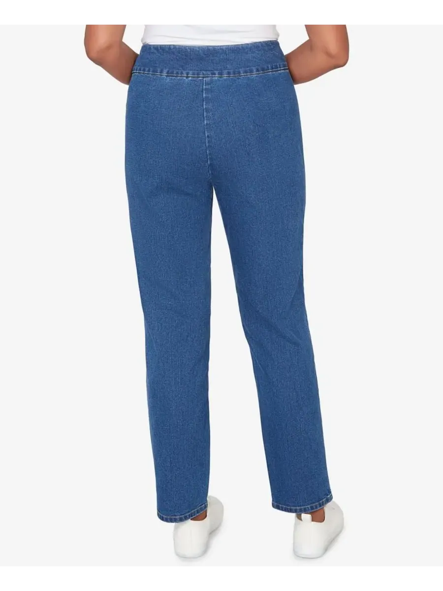 Женские джинсы Austin Geometric Heat Set Super Stretch Denim укороченной длины Alfred Dunner — изображение 5 из 5, индиго