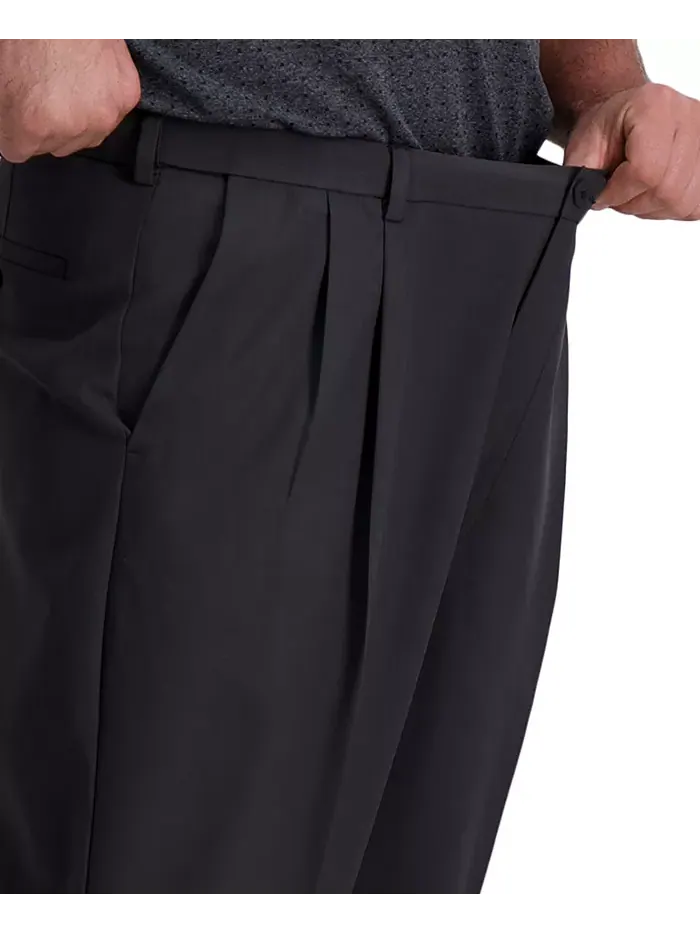 Брюки Big & Tall Cool Right Performance Flex Classic Fit с защипами Haggar — изображение 4 из 7, темный серый