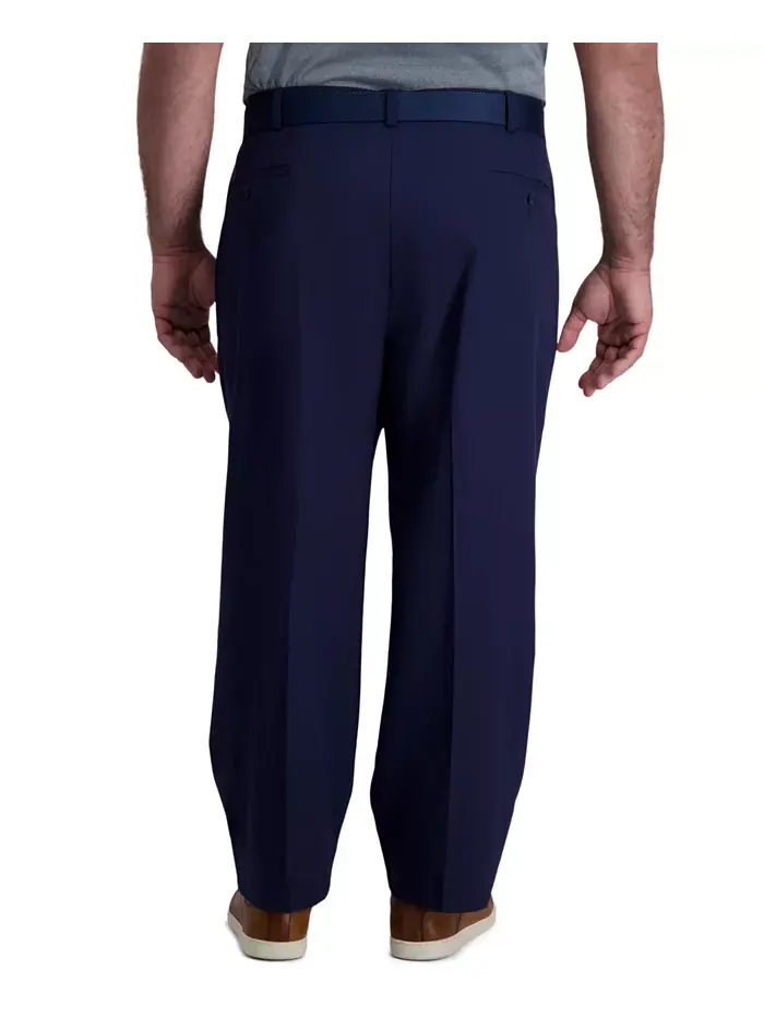 Брюки Big & Tall Cool Right Performance Flex Classic Fit с защипами Haggar — изображение 2 из 7, темно-синий