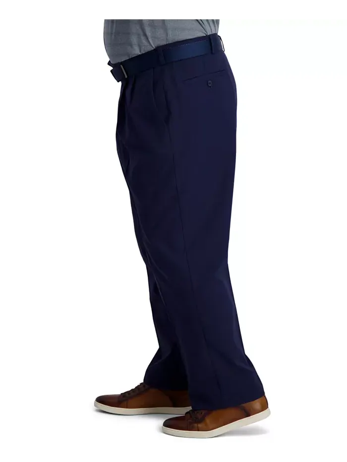 Брюки Big & Tall Cool Right Performance Flex Classic Fit с защипами Haggar — изображение 3 из 7, темно-синий