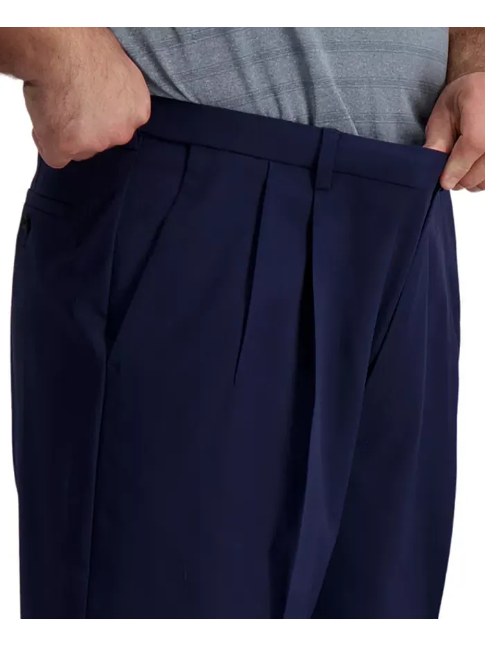 Брюки Big & Tall Cool Right Performance Flex Classic Fit с защипами Haggar — изображение 4 из 7, темно-синий