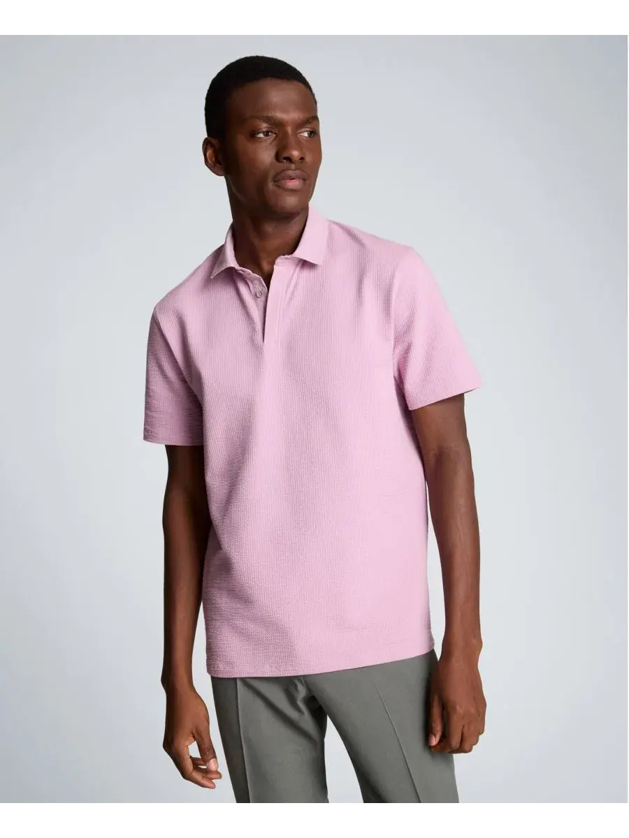 Мужская классическая рубашка-поло из жатой ткани Kenneth Cole — изображение 1 из 6, сиреневый