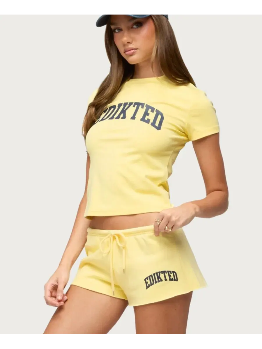 Футболка с принтом Sporty Babe Edikted — изображение 4 из 5, желтый