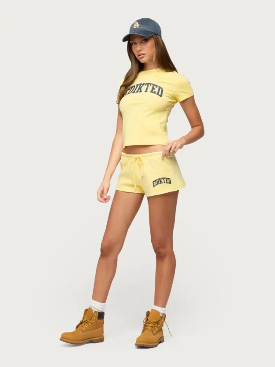 Футболка с принтом Sporty Babe Edikted — изображение 5 из 5, желтый