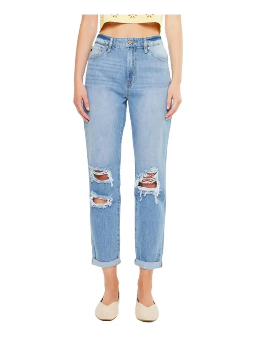 Женские джинсы Bridget Ultra High Rise Mom Jeans Kancan — изображение 1 из 7, светлая стирка