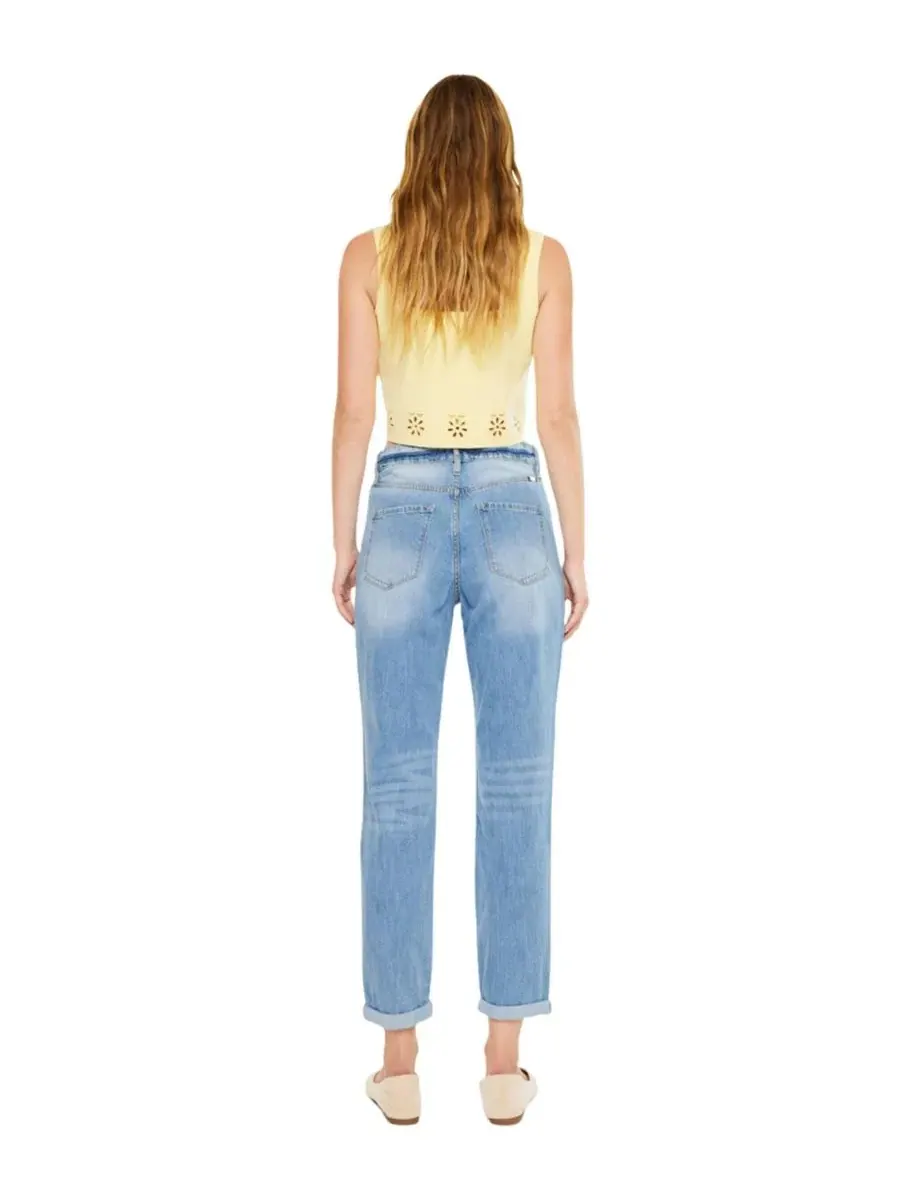 Женские джинсы Bridget Ultra High Rise Mom Jeans Kancan — изображение 2 из 7, светлая стирка