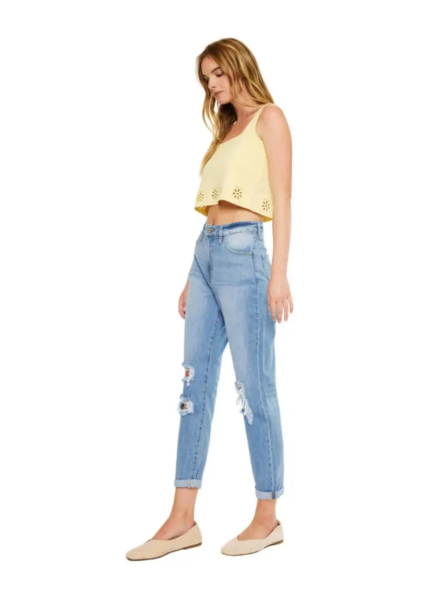 Женские джинсы Bridget Ultra High Rise Mom Jeans Kancan — изображение 3 из 7, светлая стирка
