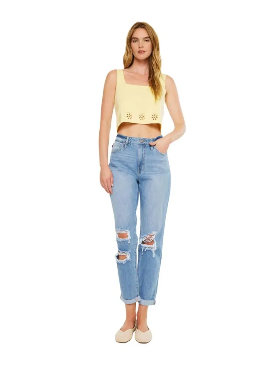 Женские джинсы Bridget Ultra High Rise Mom Jeans Kancan — изображение 7 из 7, светлая стирка