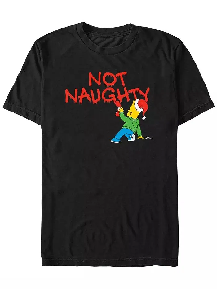 Мужская футболка с короткими рукавами The Simpsons Not Naughty from Bart Fifth Sun — изображение 1 из 1, черный
