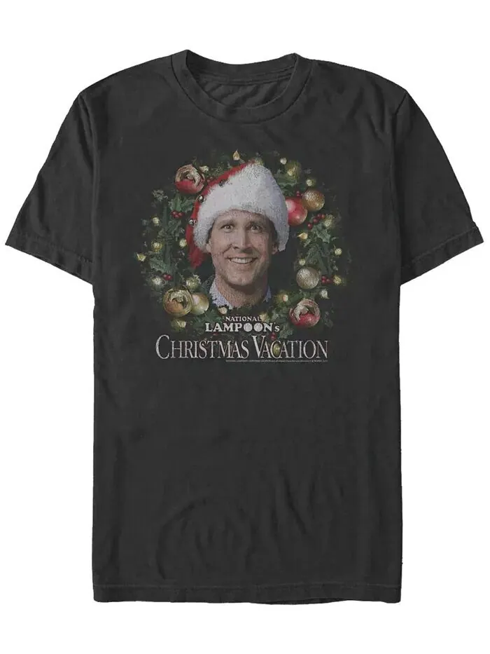 Мужская футболка с короткими рукавами National Lampoon Christmas Vacation Clark Wreath Fifth Sun — изображение 1 из 1, черный