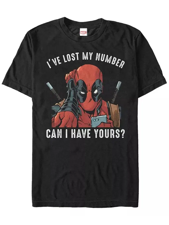 Футболка с коротким рукавом Marvel Men's Deadpool I Lost My Number Fifth Sun — изображение 1 из 1, черный
