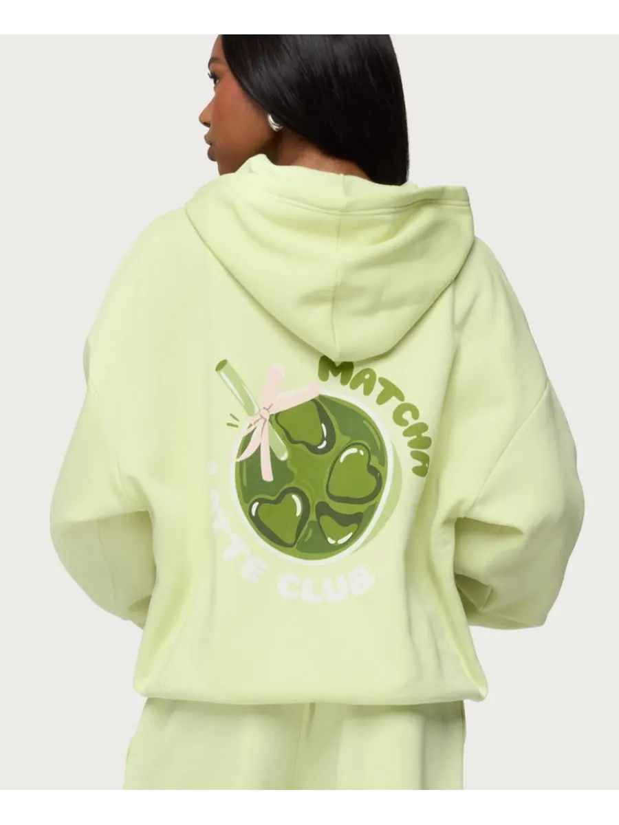 Женская толстовка оверсайз Matcha Lover Edikted — изображение 2 из 5, зеленый