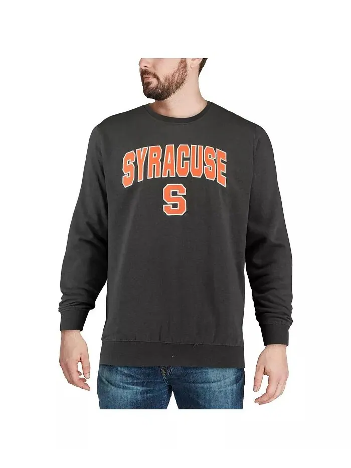 Мужская толстовка Syracuse Orange Arch & Logo с круглым вырезом Colosseum — изображение 4 из 4, темно-серый