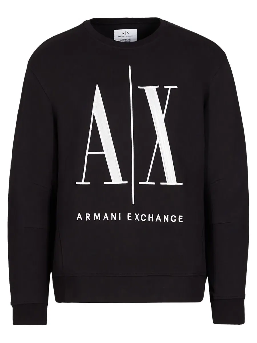 Мужская толстовка с логотипом Icon A|X Armani Exchange — изображение 4 из 6, черный