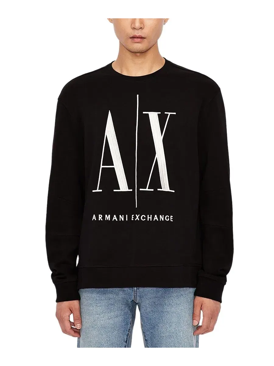 Мужская толстовка с логотипом Icon A|X Armani Exchange — изображение 5 из 6, черный