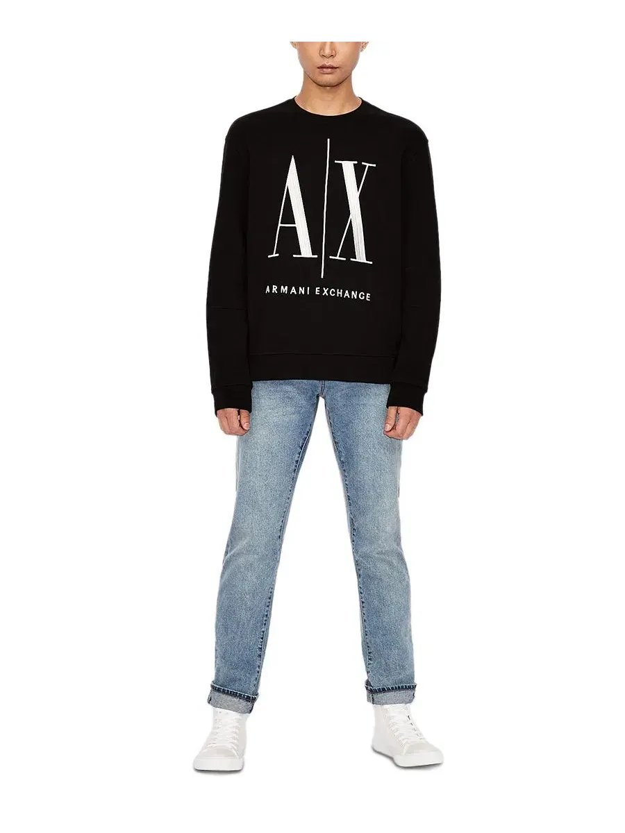 Мужская толстовка с логотипом Icon A|X Armani Exchange — изображение 6 из 6, черный