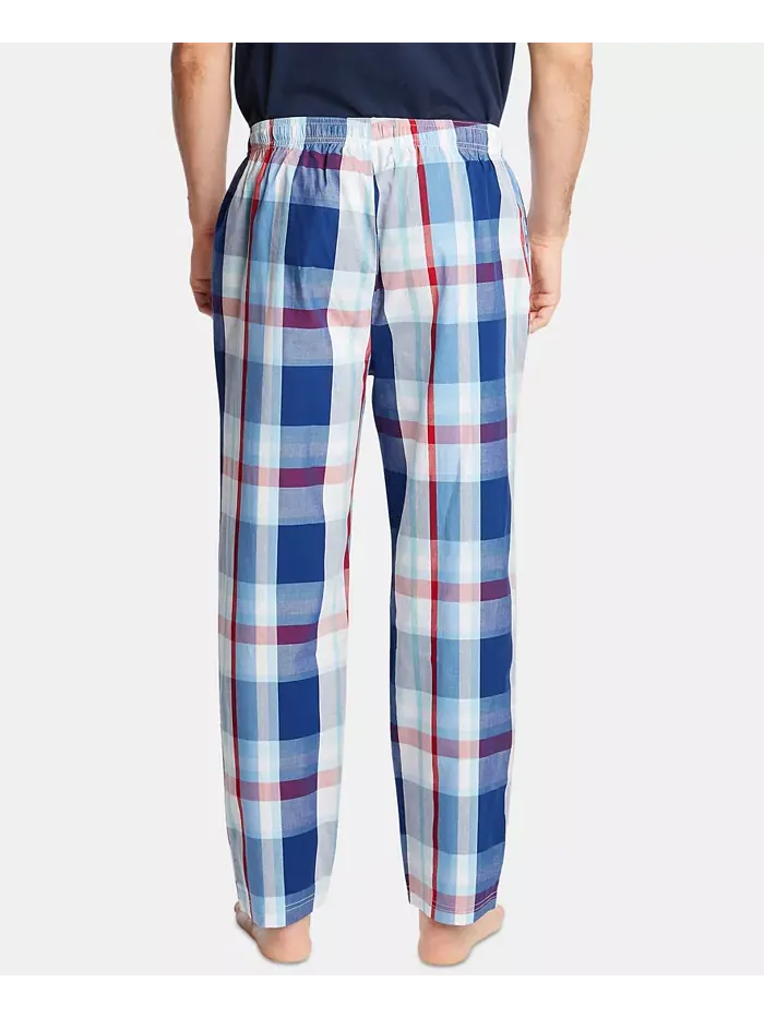 Мужские пижамные брюки из хлопка в клетку Nautica — изображение 2 из 4, синий