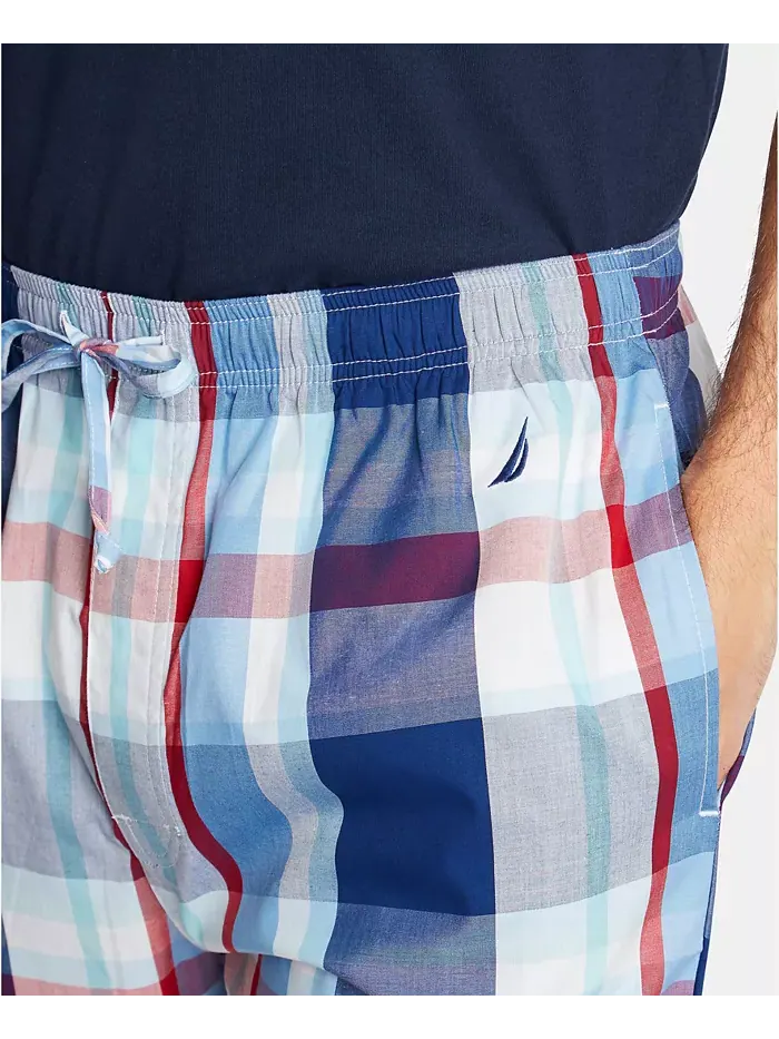 Мужские пижамные брюки из хлопка в клетку Nautica — изображение 3 из 4, синий