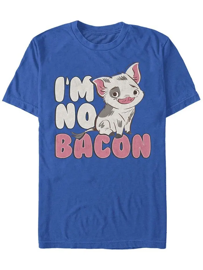 Мужская футболка с коротким рукавом Disney Moana Pua Cute I’m No Bacon Fifth Sun — изображение 1 из 1, синий