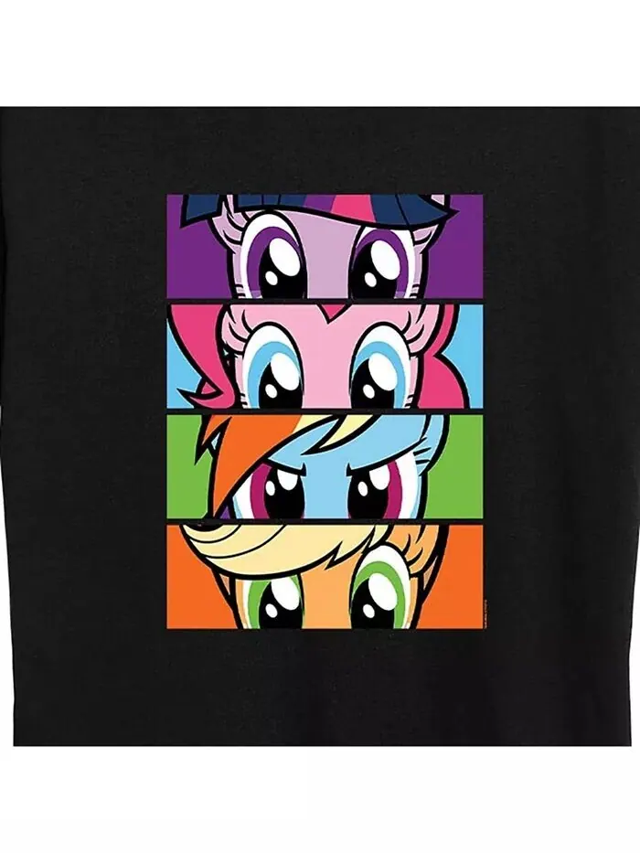 Модная футболка большого размера с рисунком My Little Pony Hybrid Apparel — изображение 3 из 3, черный