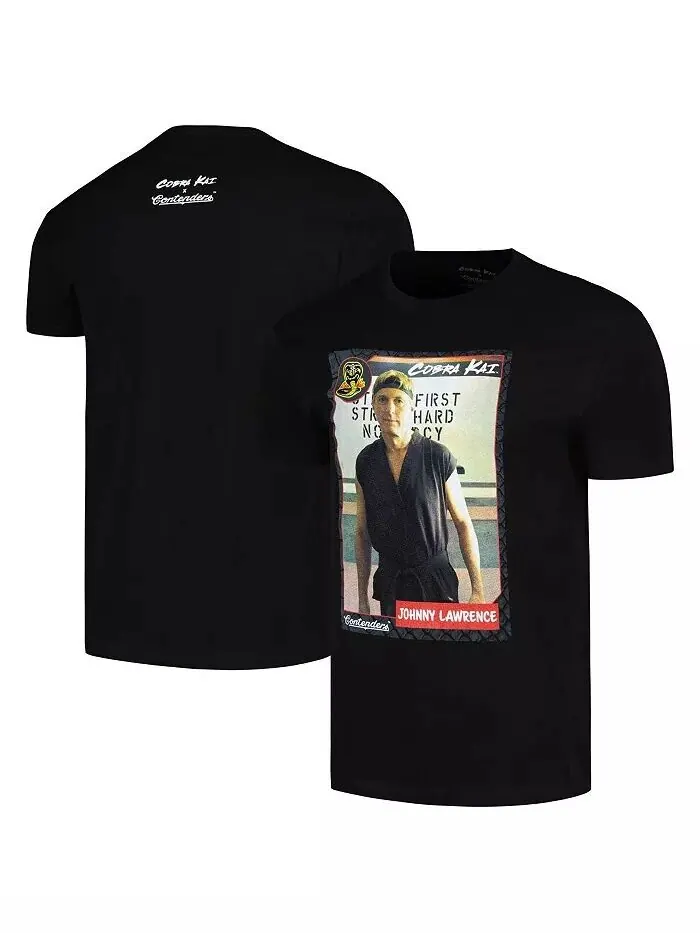 Мужская черная футболка Cobra Kai Johnny Lawrence Card Contenders Clothing — черный