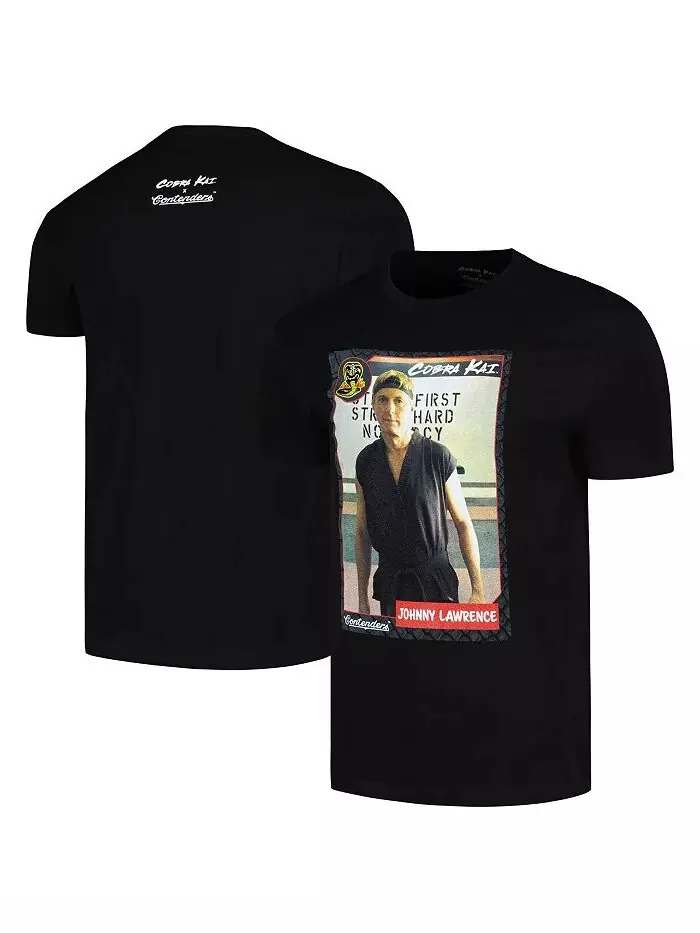 Мужская черная футболка с изображением карты Cobra Kai Johnny Lawrence Contenders Clothing — без цвета